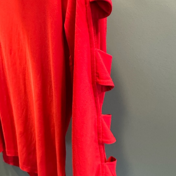 Red Long Cutout Sleeve Top nwot - Picture 6 of 6
